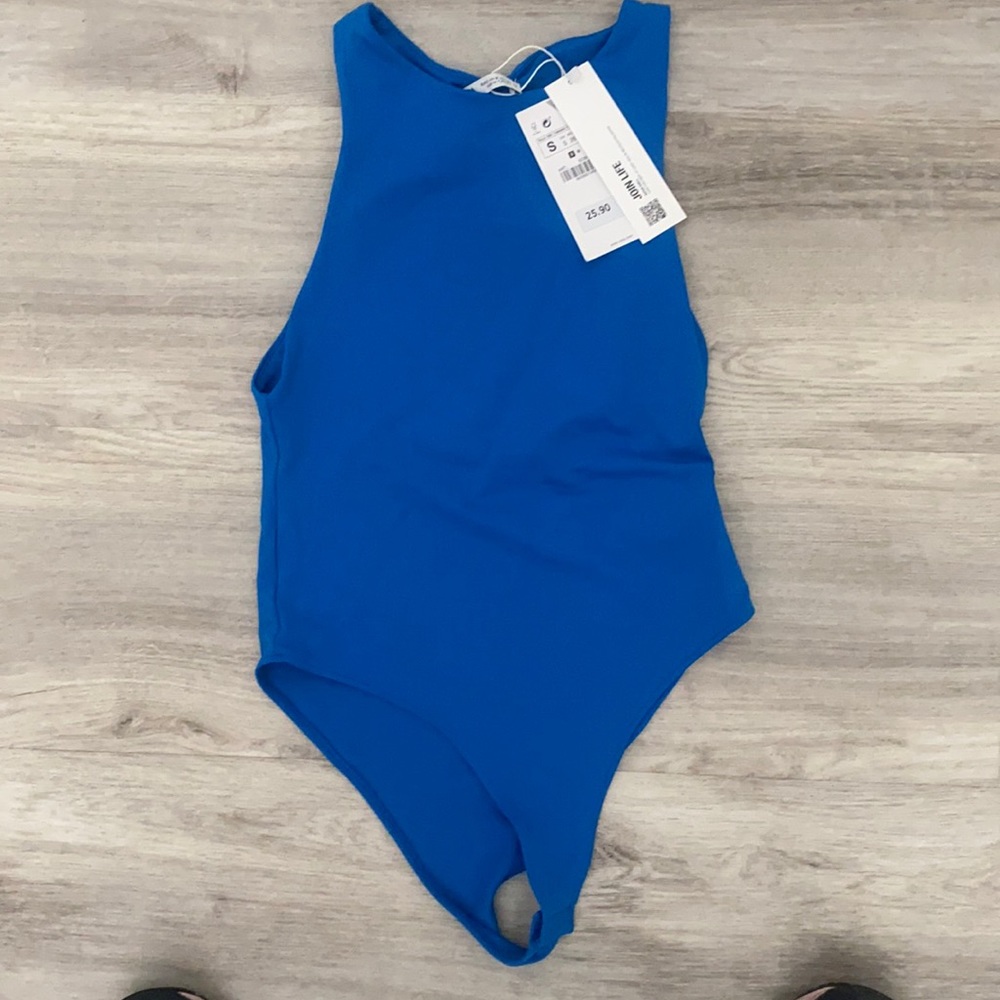 Zara, blue, bodysuit, size small